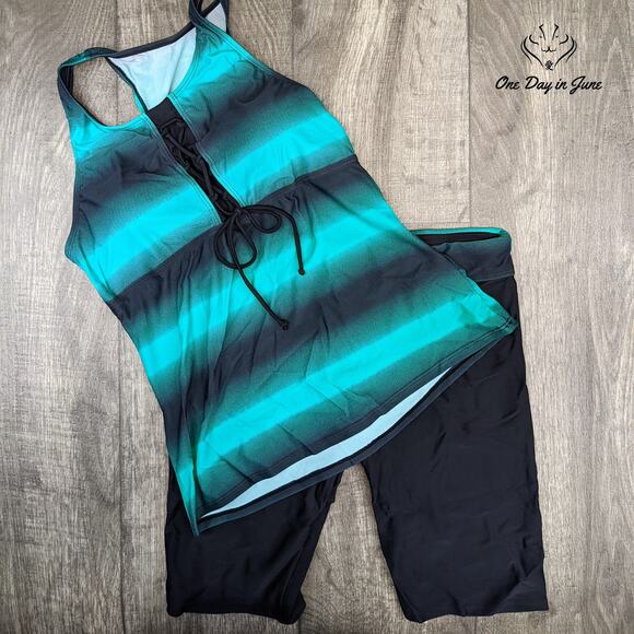 Lalagen Color Block Tankini Swimsuit Size S - Picture 3 of 4